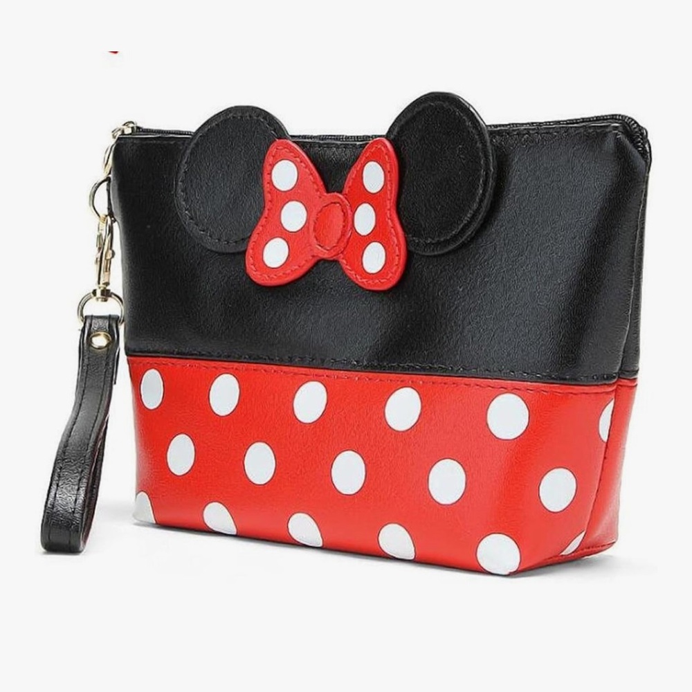 Red and black Polka Dot Minnie mouse Wristlet nwt